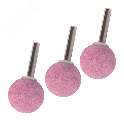 Изображение товара Шарошка абразивная, шар, 30 мм, хвостовик 6 мм, F46, 3шт. (шт)