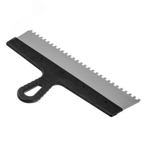 Шпатель  из нержавеющей стали, 350 мм, зуб 6х6 мм, пластмассовая ручка - фото 2