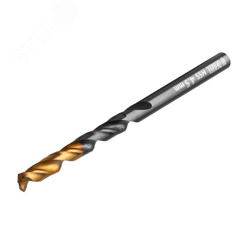 Сверло по металлу, 4,5 мм, HSS-Tin, Golden Tip, 10 шт. - фото 2