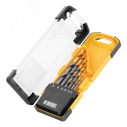 Набор сверл по металлу, 2-8мм, Р6М5К8-TiN, Golden Tip, 6 шт - фото 1