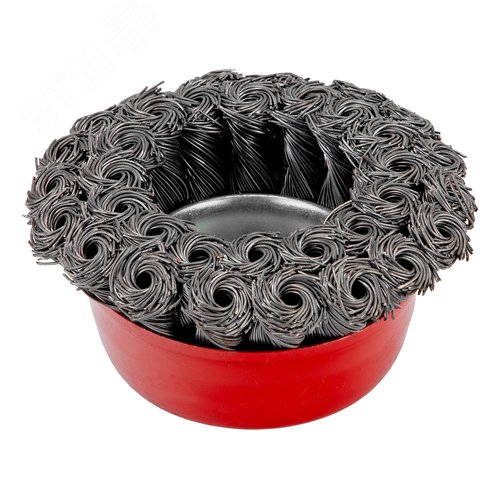 Щетка для УШМ, 75 мм, М14, Чашка, двухрядная, крученая проволока 0,35 мм - фото 2