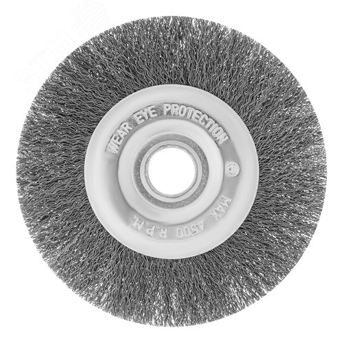 Щетка для УШМ, 150 мм, посадка 22,2 мм, Плоская, витая проволока 0,3 мм - фото 2