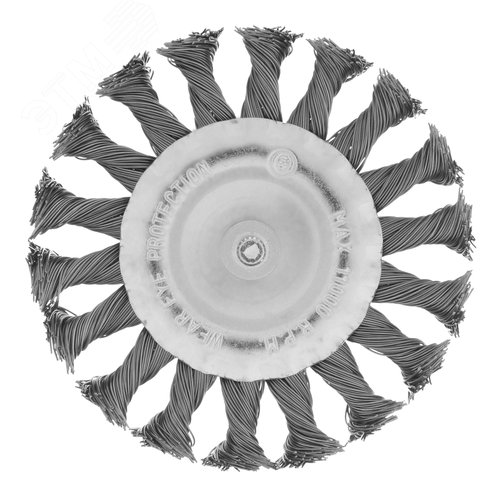 Щетка для дрели, 100 мм, плоская со шпилькой, крученая металлическая проволока - фото 2
