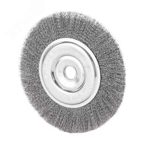 Щетка для УШМ, 200 мм, посадка 22,2 мм, плоская, витая проволока - фото 2