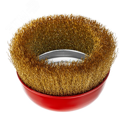 Щетка для УШМ, 125 мм, М14, чашка, латунированная витая проволока - фото 2