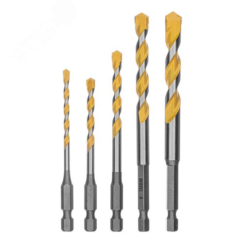 Набор сверл универсальных, Multi cut, 4-10мм, 5 шт - фото 1