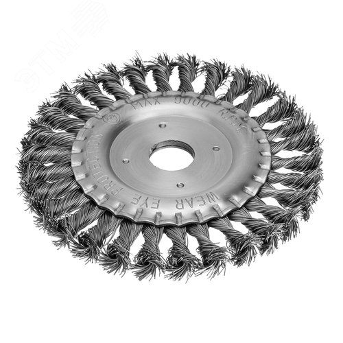 Щетка для УШМ, 150 мм, посадка 22,2 мм, Плоская, крученая проволока 0,5 мм - фото 2