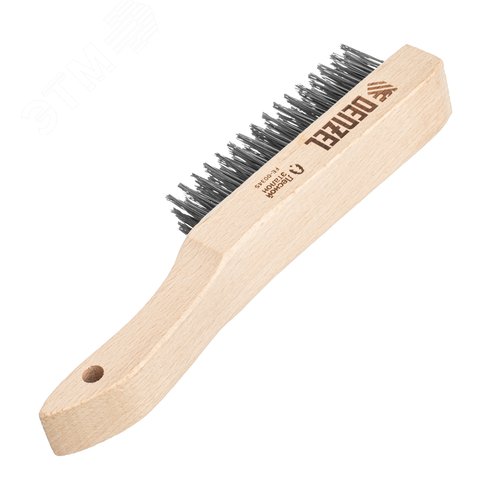 Щетка зачистная 6-и рядная, прямая проволока из нержавеющей стали с деревянной ручкой, EFP - фото 2