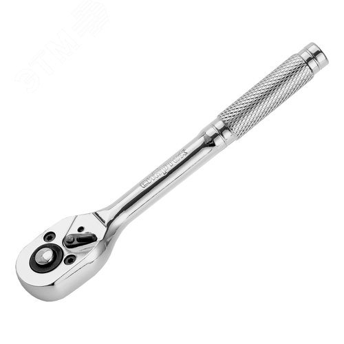 Ключ-трещотка 1/4, 45 зубьев, цельнометаллический, с быстрым сбросом, CrV, хром - фото 1