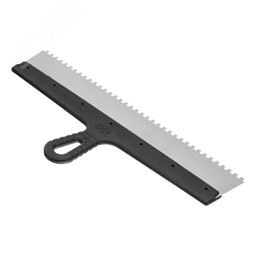 Шпатель из нержавеющей стали, 450 мм, зуб 6х6 мм, пластмассовая ручка - фото 2