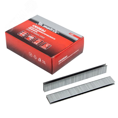 Изображение товара Скобы 18GA для пнев. степлера 1,25х1,0мм длина 19 мм ширина 5,7 мм, 5000 шт (уп)