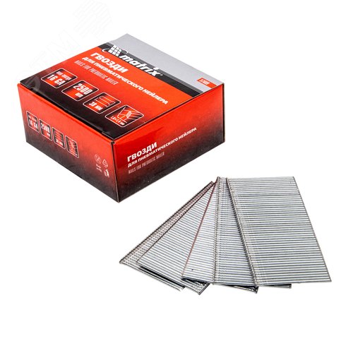 Изображение товара Гвозди 16GA для пневм. нейлера сечение 1,6х1,4, длина 38 мм, 2500 шт (уп)