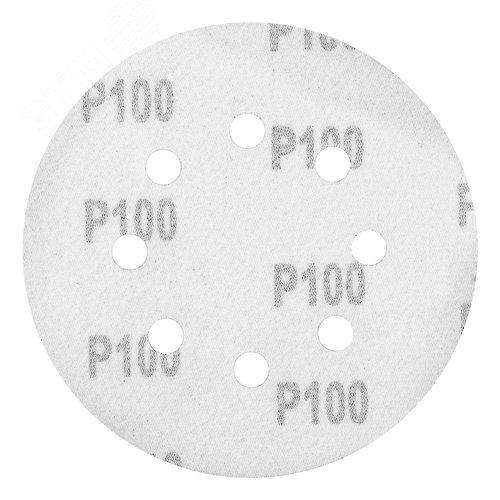 Круг абразивный на ворсовой подложке под липучку, перфорированный, P 100, 125 мм, 5 шт. - фото 3