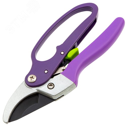 Секатор прямого реза, 200 мм, храповой механизм, металлические обрезиненные рукоятки - фото 2