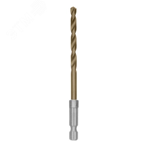 Сверло по металлу, 5 мм, HSS, нитридтитановое покрытие, 6-гранный хвостовик - фото 2