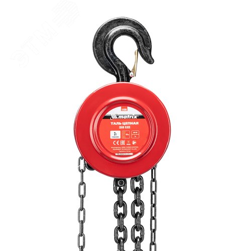 Таль цепная, 3 т, h подъема 3 м, расстояние между крюками 470 мм - фото 2