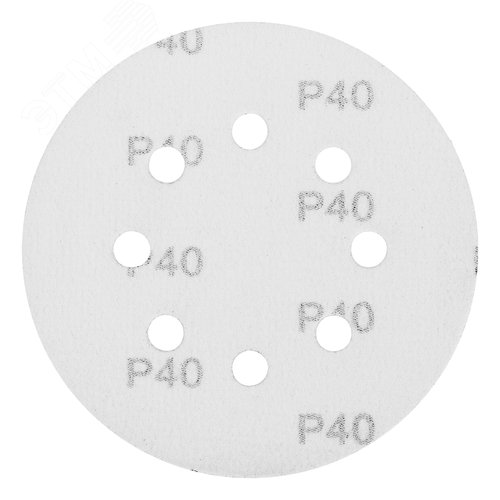 Круг абразивный на ворсовой подложке под 'липучку', перфорированный, P 40, 125 мм, 5 шт. - фото 3