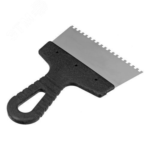 Шпатель из нержавеющей стали, 150 мм, зуб 4х4 мм, пластмассовая ручка - фото 2