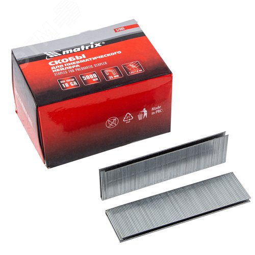 Изображение товара Скобы 18GA для пнев. степлера 1,25х1,0мм длина 35 мм ширина 5,7 мм, 5000 шт (уп)