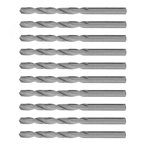 Сверло по металлу, 6,0 мм, полированное, HSS, 10 шт. цилиндрический хвостовик - фото 1