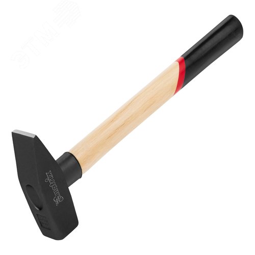 Изображение товара Молоток слесарный, 1000 г, квадратный боек, деревянная рукоятка (шт)