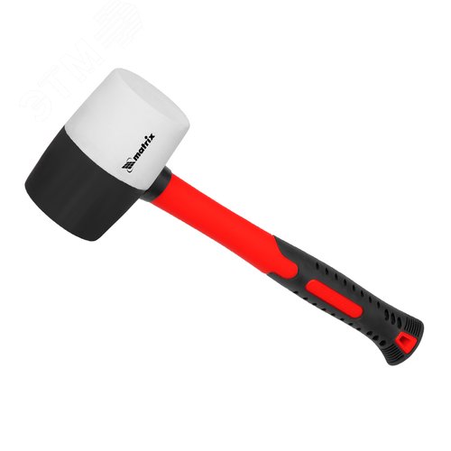 Киянка резиновая, 450 г, черно-белая резина, фибергласовая рукоятка - фото 2