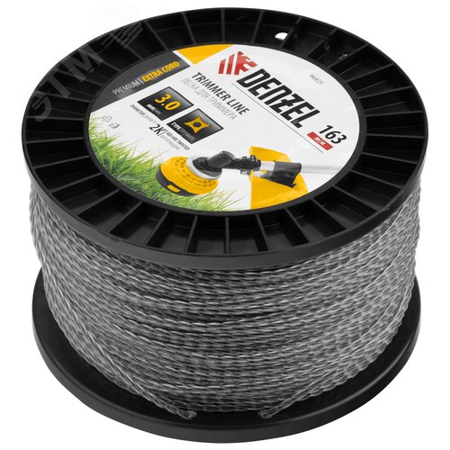 Леска для триммера двухкомпонентная витой квадрат, 3,0мм х 163м, на DIN катушке EXTRA CORD - фото 2