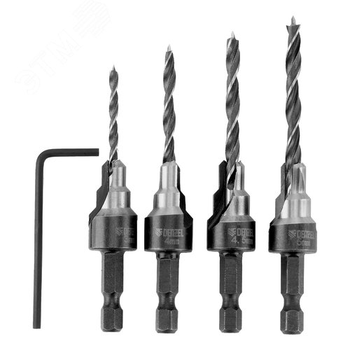 Набор сверл под конфирмат, 3-5 мм, 4 шт - фото 2