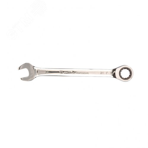 Изображение товара Ключ комбинированный трещоточный, 21 мм, CrV зеркальный хром (шт)