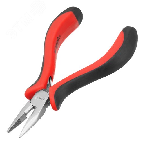 Изображение товара Длинногубцы Mini, 130 мм, никелированные, прямые, авторазжим, двухкомпонентные рукоятки (шт)