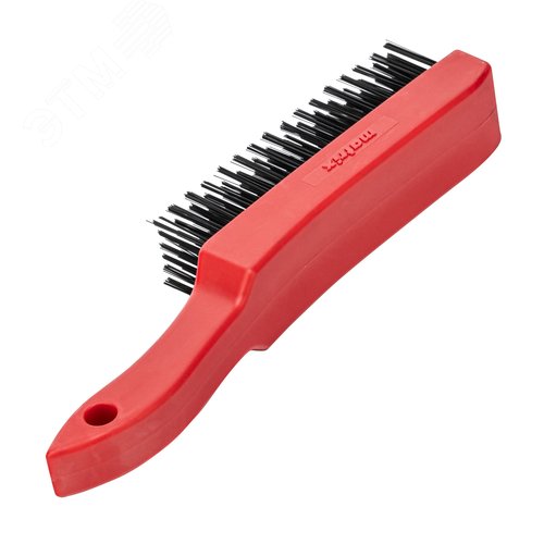 Щетка зачистная 6-и рядная, закаленная прямая проволока с пластиковой ручкой - фото 2