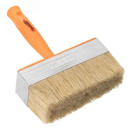 Кисть-ракля, 50х140 мм, натуральная щетина, пластмассовый корпус, пластмассовая ручка - фото 1