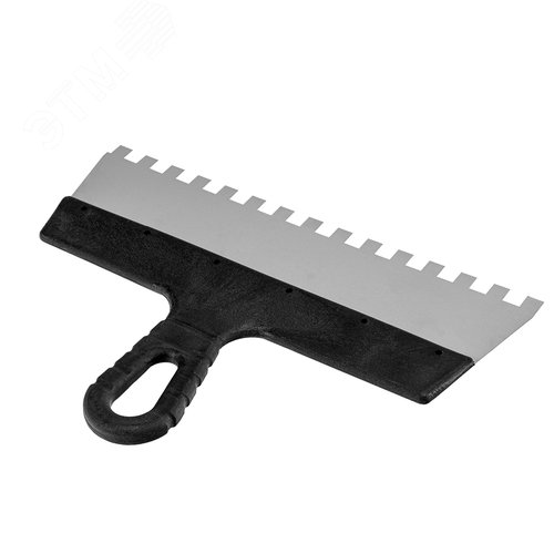 Шпатель из нержавеющей стали, 300 мм, зуб 10х10 мм, пластмассовая ручка - фото 2