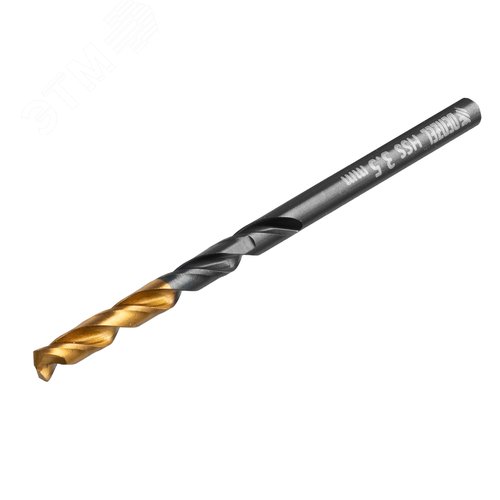 Сверло по металлу, 3,5 мм, HSS-Tin, Golden Tip, 10 шт. - фото 2