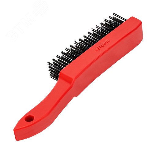 Щетка зачистная 5-и рядная, закаленная прямая проволока с пластиковой ручкой - фото 2