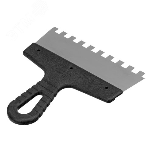 Шпатель из нержавеющей стали, 200 мм, зуб 10х10 мм, пластмассовая ручка - фото 2