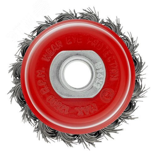 Щетка для УШМ, 65 мм, М14, Чашка, крученая проволока 0,5 мм - фото 3