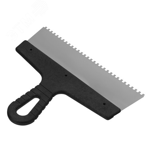 Шпатель из нержавеющей стали, 250 мм, зуб 4х4 мм, пластмассовая ручка - фото 2