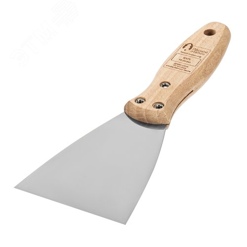 Шпательная лопатка из нержавеющей стали, 80 мм, буковая рукоятка, EFP - фото 2