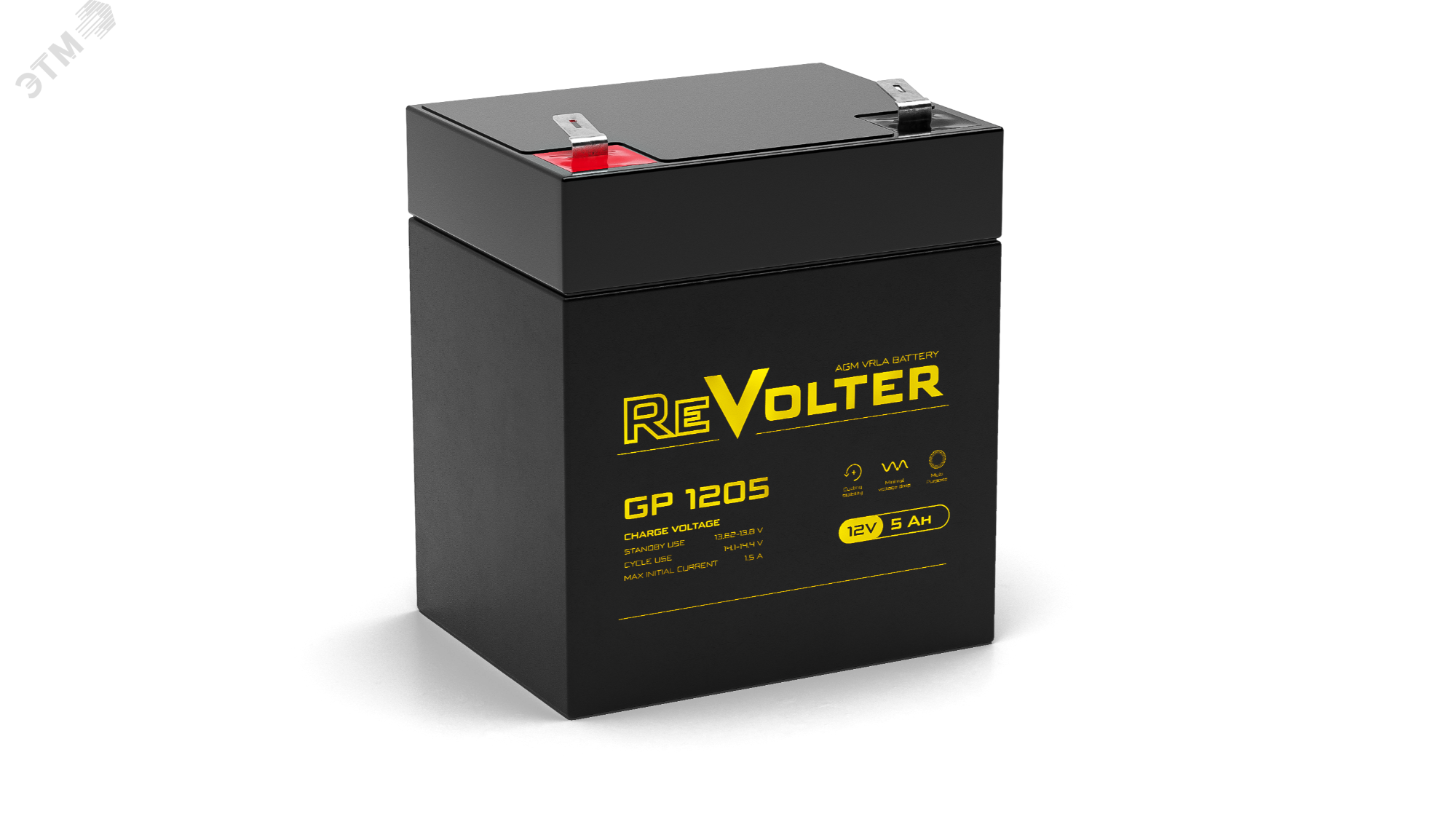 Изображение товара Аккумуляторная батарея Revolter GP 12В 5Ач AGM для различной техники