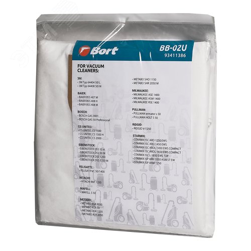 Изображение товара Мешки для пылесосов BORT BAIER, METABO, STARMIX (BB-02U) 5шт (шт)