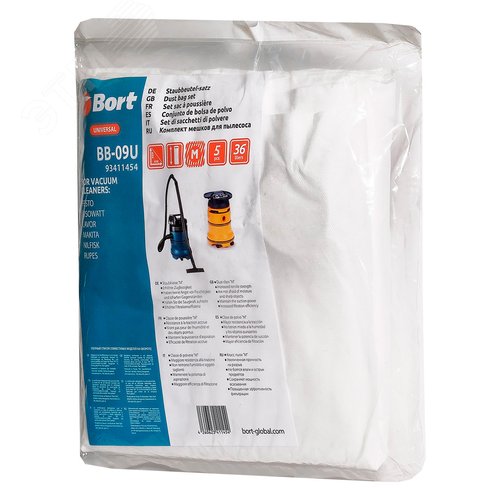 Изображение товара Мешки для пылесосов BORT GISOWATT, LAVOR, MAKITA (BB-09U) 5шт (шт)