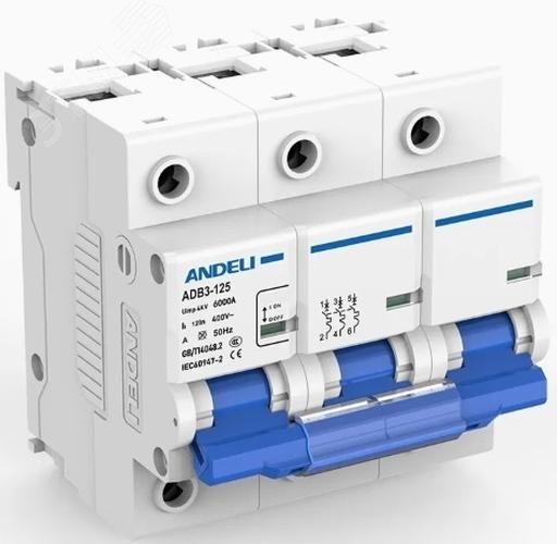 Изображение товара Выключатель автоматический ANDELI ADB3-125 3P 125А для надежной защиты электросетей Изображение товара Выключатель автоматический ANDELI ADB3-125 3P 125А для надежной защиты электросетей