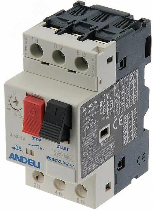 Изображение товара Пускатель gv2-m05 0.63а-1а ue 660в автомат защиты электродвигателя