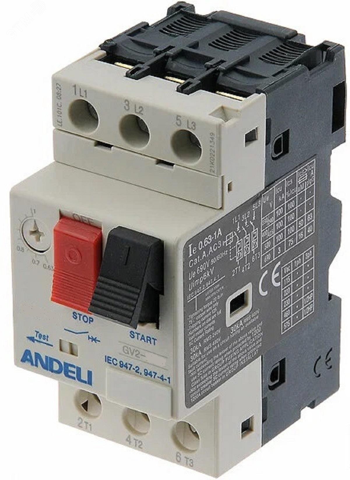 Изображение товара Пускатель gv2-m07 автоматический защитный для электродвигателя 1.6-2.5А 380В