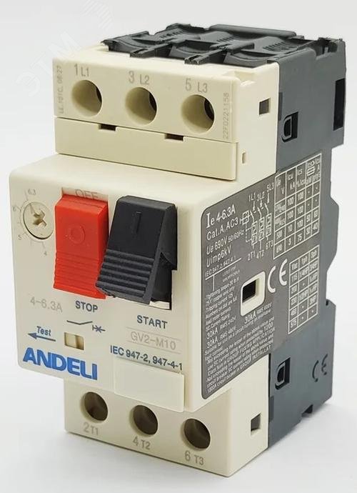 Изображение товара Автоматический выключатель защиты двигателя GV2-M10 4А-6.3А кнопочный Изображение товара Автоматический выключатель защиты двигателя GV2-M10 4А-6.3А кнопочный