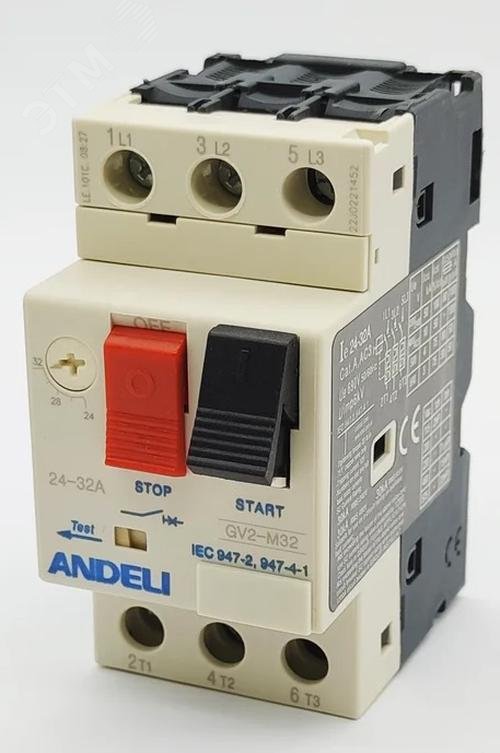Изображение товара Выключатель автоматический защиты двигателя GV2-M32 24А-32А монтаж на DIN-рейку