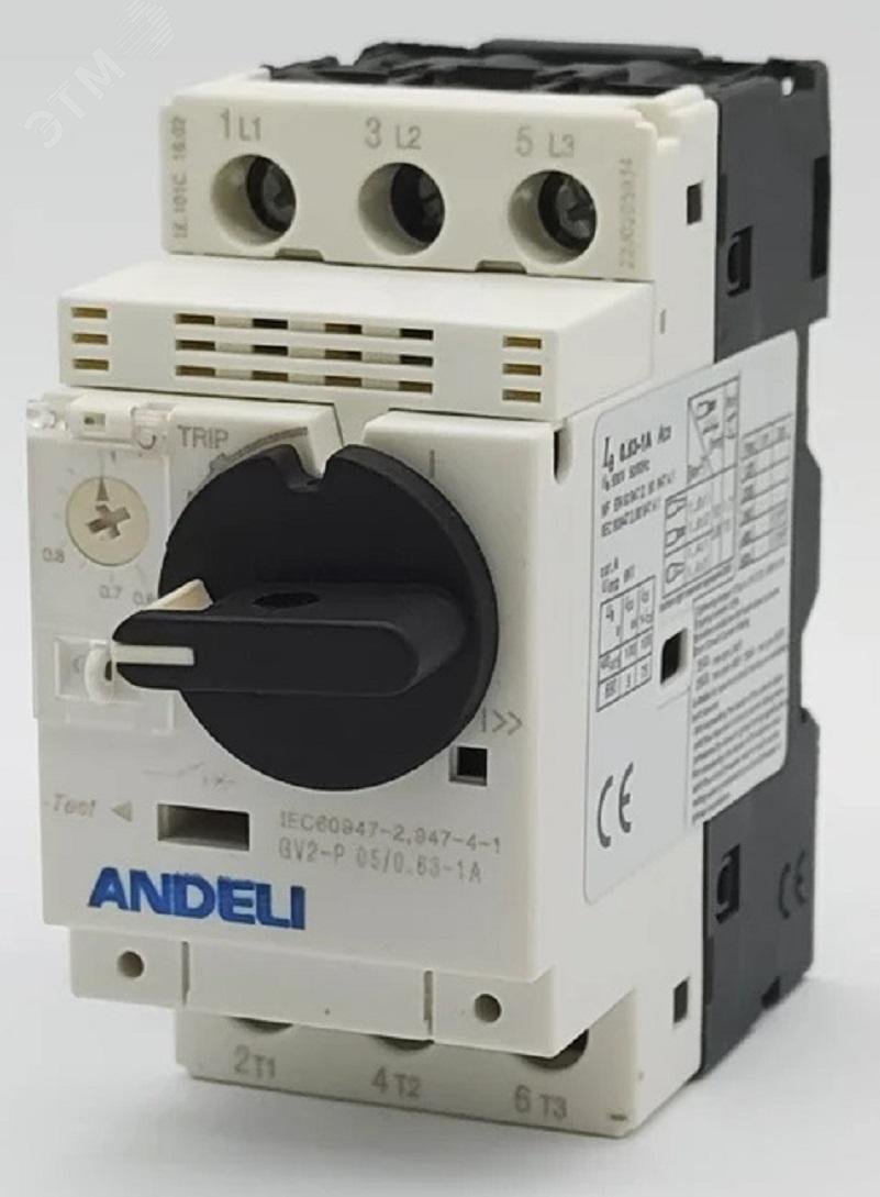 Изображение товара Пускатель gv2-p05 0.63а-1а с поворотной ручкой автоматическая защита электродвигателя