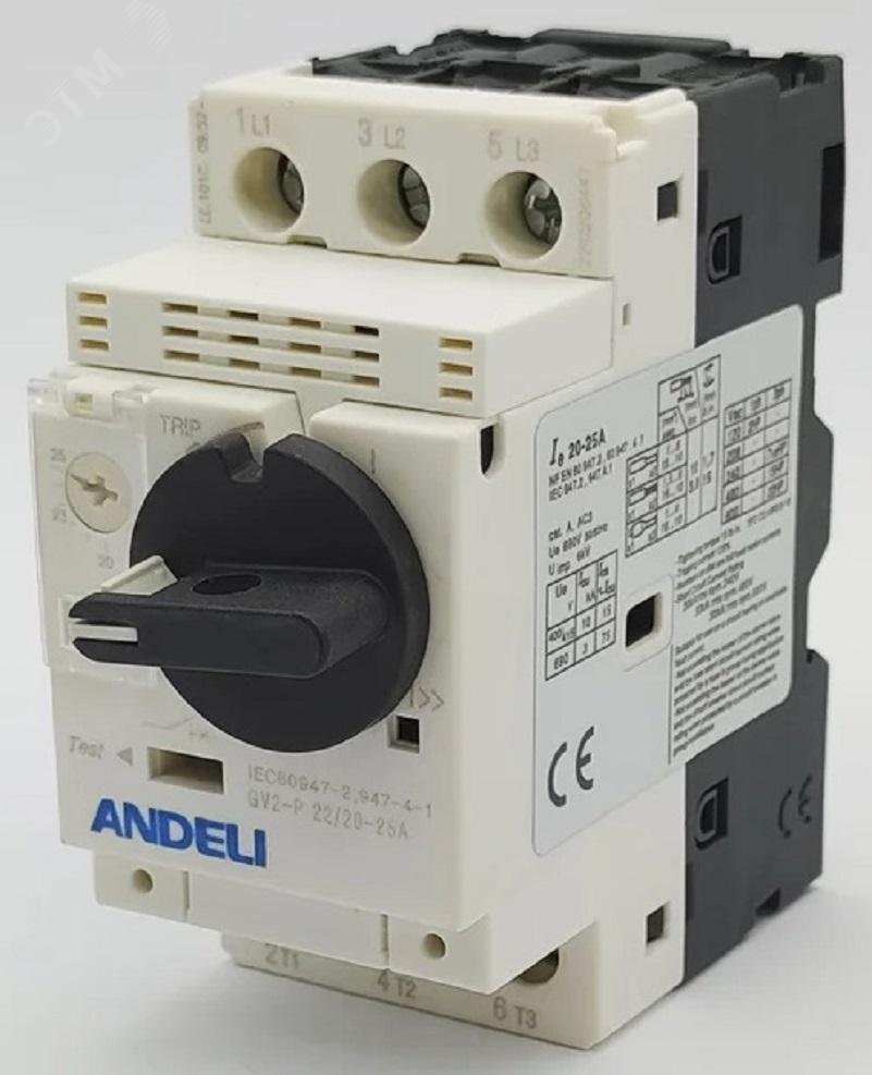 Изображение товара Пускатель gv2-p22 20а-25а с поворотной ручкой автоматический защита электродвигателя