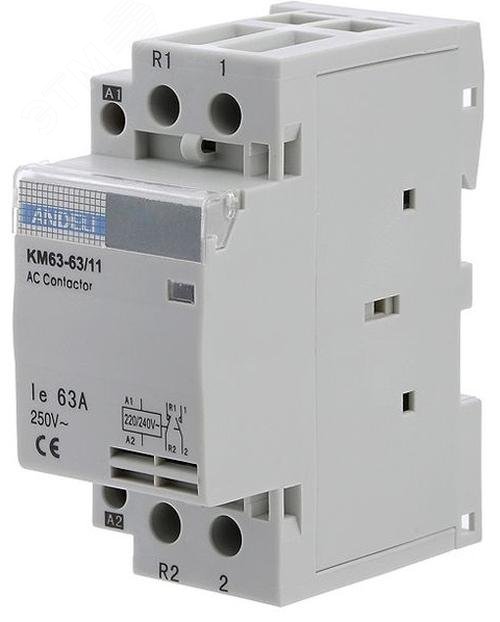 Изображение товара Контактор модульный КМ63-63/11 1NC 2P 63А для автоматизации промышленного оборудования